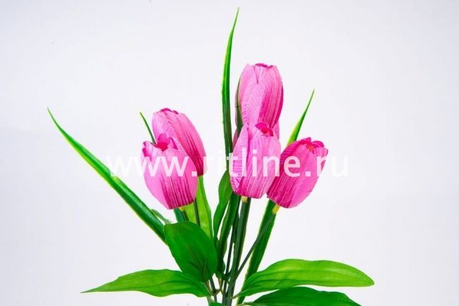 Букет тюльпанов "Fittone", 6г, выс.30см, плотный атлас, цв.микс
