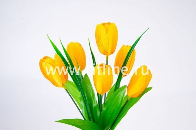 Букет тюльпанов "Fittone", 6г, выс.30см, плотный атлас, цв.микс