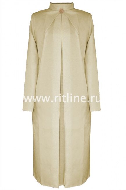 Саван габардиновый "LUXE" с брошью, цв. бежевый FITTONE