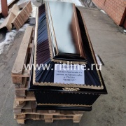 УЦЕНКА Гроб комби 4-х гранник, цв.чёрный-гофре, р.170 (Lite) "MOREFIX"