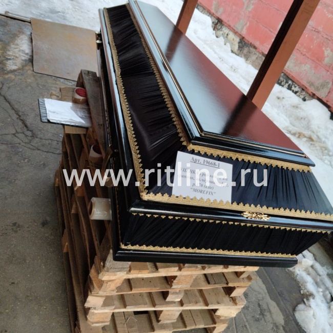 УЦЕНКА Гроб комби 4-х гранник, цв.чёрный-гофре, р.170 (Lite) "MOREFIX"