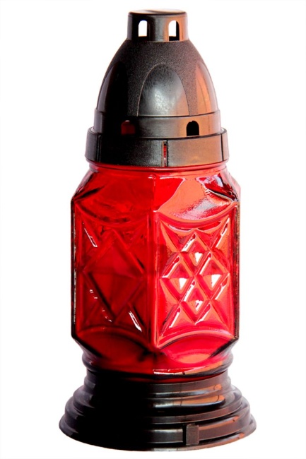 Лампада стеклянная (180х80, крышка пластик, цв. красный) FITTONE