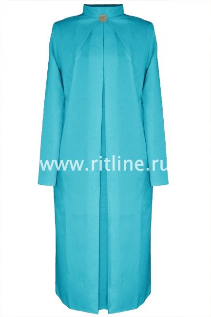 Саван габардиновый "LUXE" с брошью, цв. бирюзовый FITTONE Саван габардиновый "LUXE" с брошью, цв. бирюзовый FITTONE