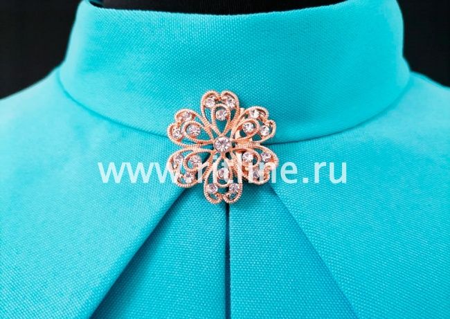 Саван габардиновый "LUXE" с брошью, цв. бирюзовый FITTONE Саван габардиновый "LUXE" с брошью, цв. бирюзовый FITTONE