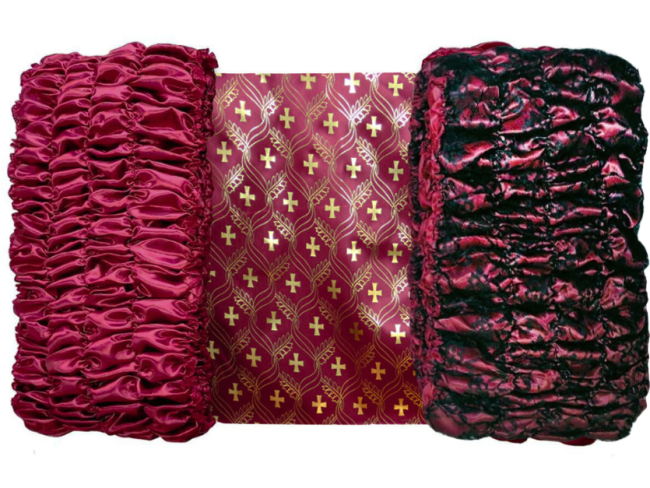 Обивка атласная (верх атлас с накатом + боковины атлас и гипюр) FITTONE