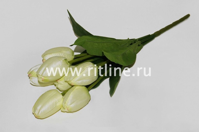 Букет тюльпанов с пенопластом "Fittone", 7г, выс.43см, плотный атлас, цв.микс