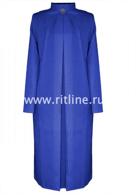 Саван габардиновый "LUXE" с брошью, цв. синий FITTONE