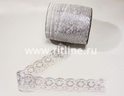 Кружево Fittone белое с серебром, шир.6,4 см (под польское) Кружево Fittone белое с серебром, шир.6,4 см (под польское)