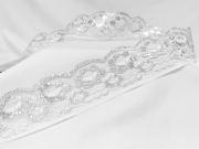 Кружево белое с серебром, шир. 6,4 см (под польское) FITTONE