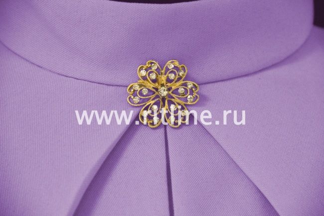 Саван габардиновый "LUXE" с брошью, цв. лавандовый FITTONE