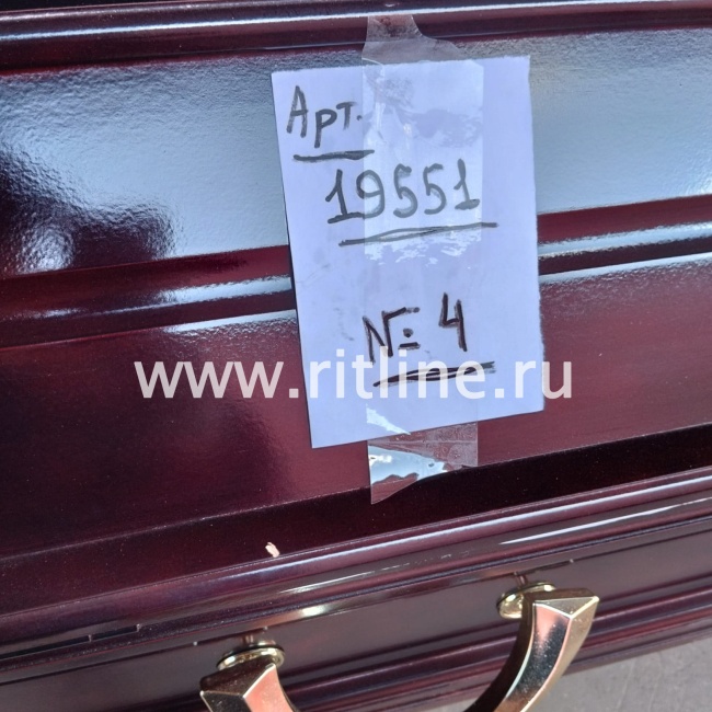 УЦЕНКА Гроб лак 2-х крышечный, р.200, цв. темная вишня "MOREFIX"