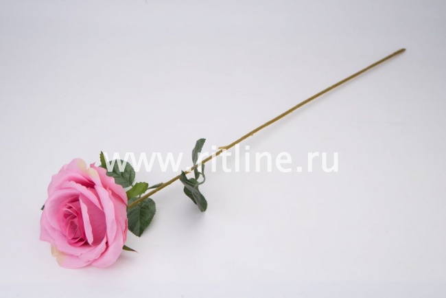 Роза одиночная с пенопластом "Fittone", выс.62см, диам.11см, плотный шелк, цв.микс