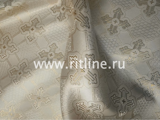 Парча церковная "Объемный крест", ширина 1,5 м FITTONE