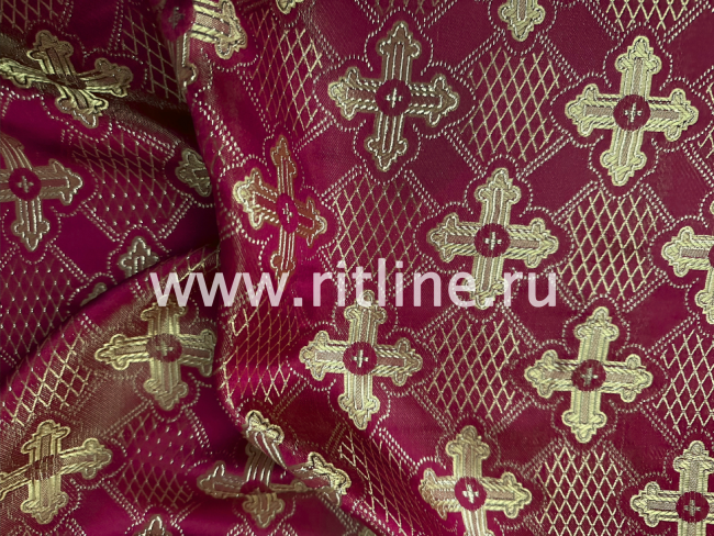 Парча церковная "Объемный крест", ширина 1,5 м FITTONE