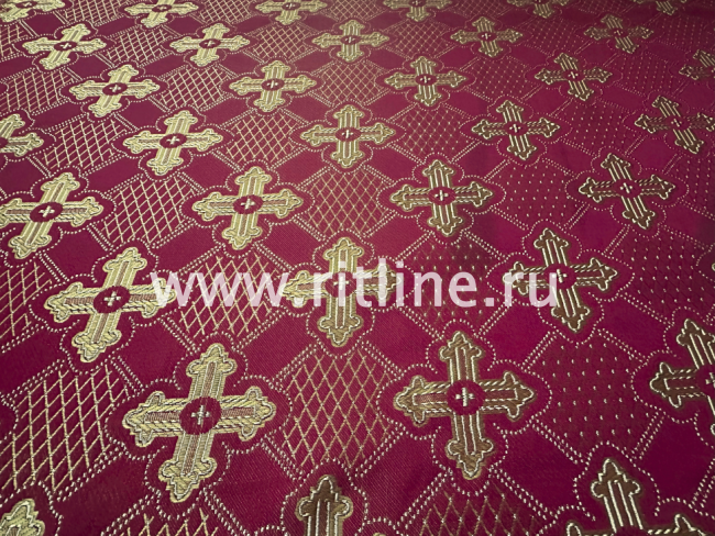 Парча церковная "Объемный крест", ширина 1,5 м FITTONE