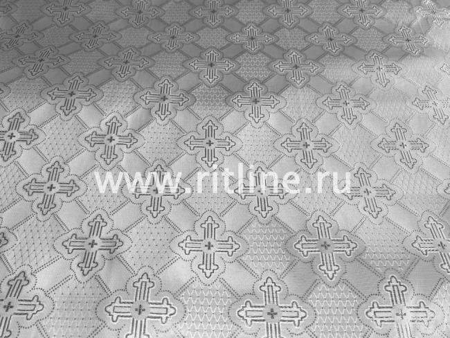 Парча церковная "Объемный крест", ширина 1,5 м FITTONE