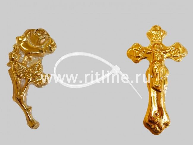 Набор на крест атлас 230х1300 (Рушник с молитвой Иисус/Распятие, крест/роза фольга, хомут) "FITTONE" Набор на крест атлас 230х1300 (Рушник с молитвой Иисус/Распятие, крест/роза фольга, хомут) "FITTONE"