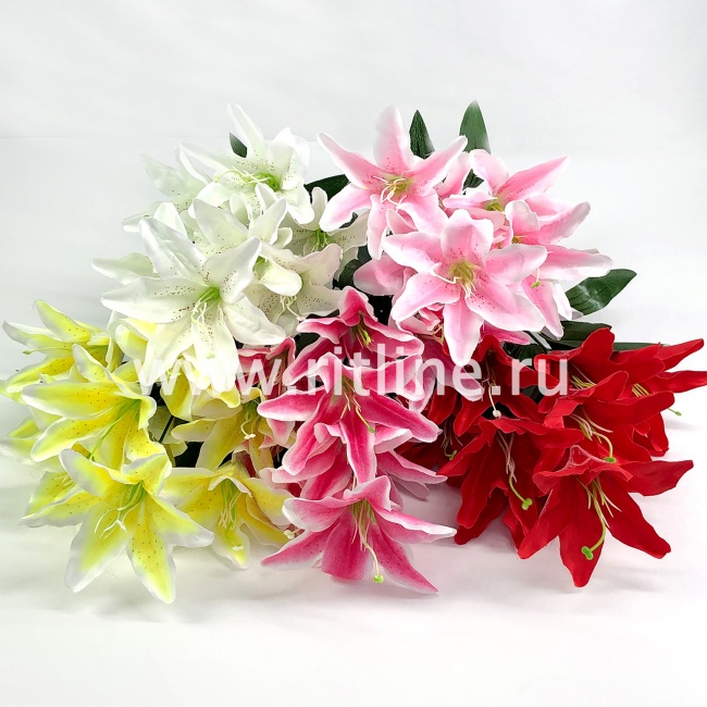 Букет лилий "FITTONE", 9г., выс. 46см, цв.микс Букет лилий "FITTONE", 9г., выс. 46см, цв.микс