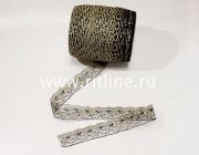 Кружево черное с золотом "Fittone", шир.4,6 см (под польское)