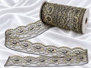 Кружево черное с золотом, шир. 4,6 см (под польское) FITTONE