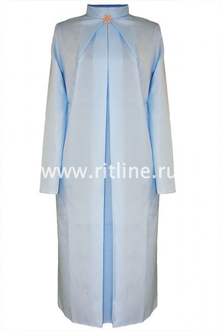Саван габардиновый "LUXE" с брошью, цв. голубой FITTONE