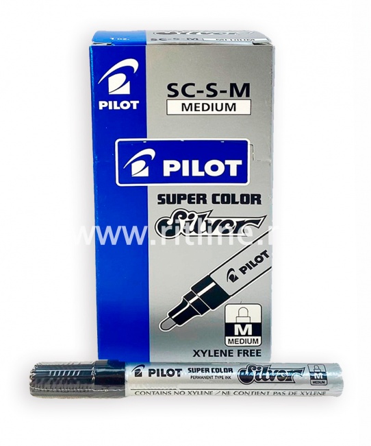 Маркер-краска PILOT, цв. серебро (уп 12 шт.)