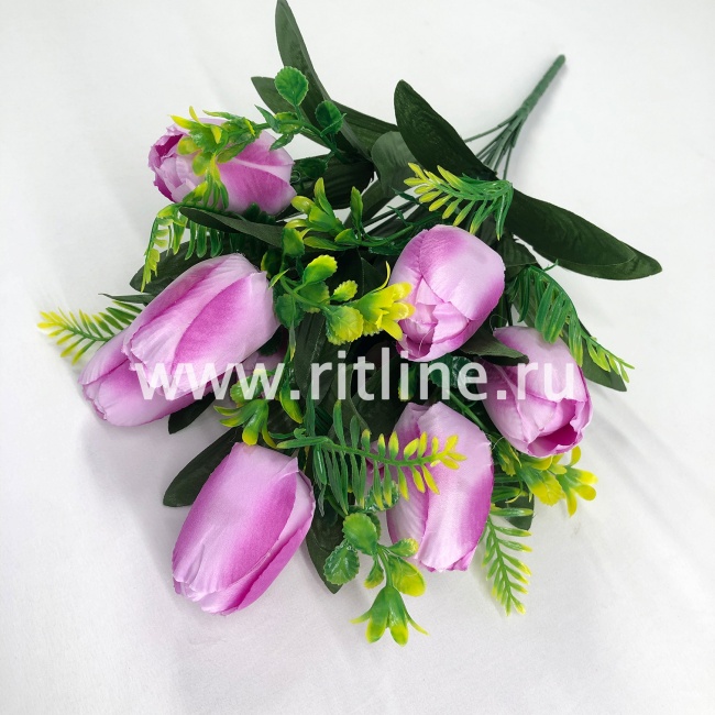 Букет тюльпанов "FITTONE", 9г., выс. 45см, цв.микс
