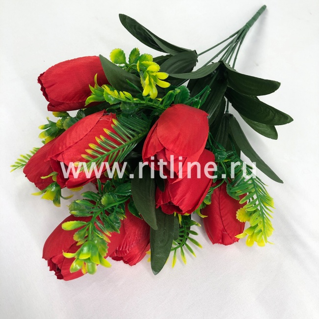 Букет тюльпанов "FITTONE", 9г., выс. 45см, цв.микс