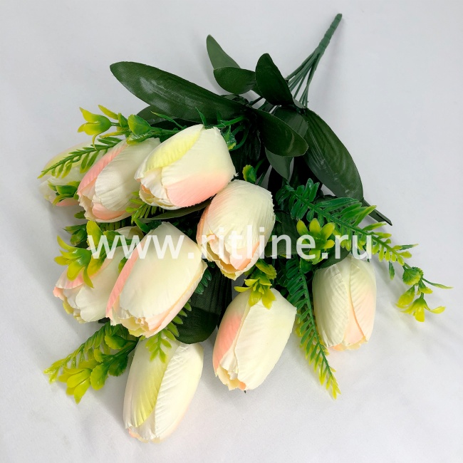 Букет тюльпанов "FITTONE", 9г., выс. 45см, цв.микс