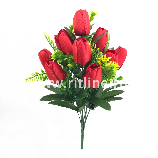 Букет тюльпанов "FITTONE", 9г., выс. 45см, цв.микс