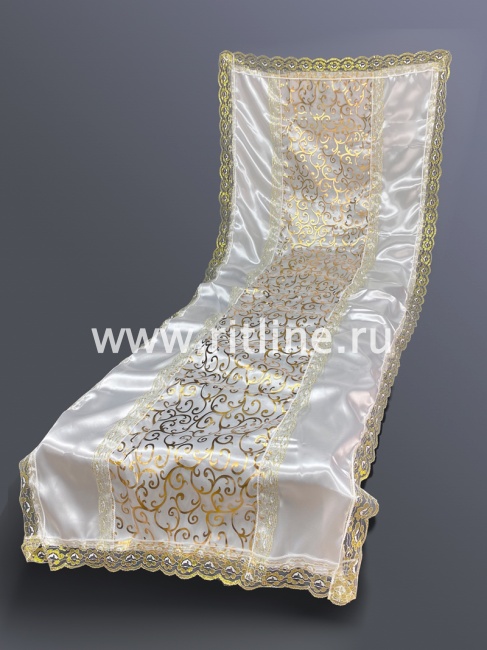 Покрывало атласное с органзой и кружевом, 200х80 KROMA