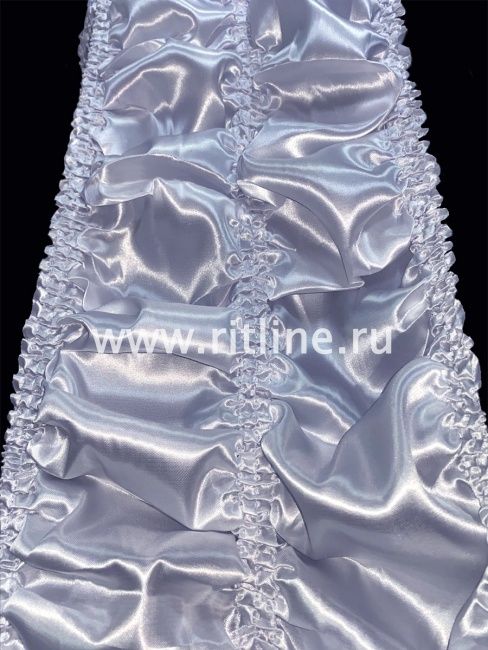 Бухта атласная 100 х 0,37м, 9 строчек, цв. белый "FITTONE"