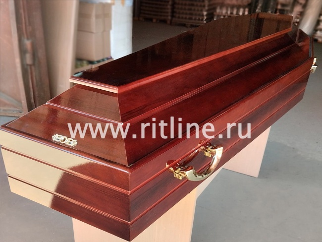 Гроб лак 6-ти гранник,цв. вишневый коньяк "MOREFIX"