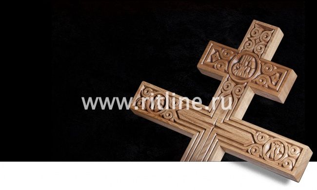 Крест сосновый (светлый) "Узоры", ЧПУ, 2300x605x40 мм, "MOREFIX"
