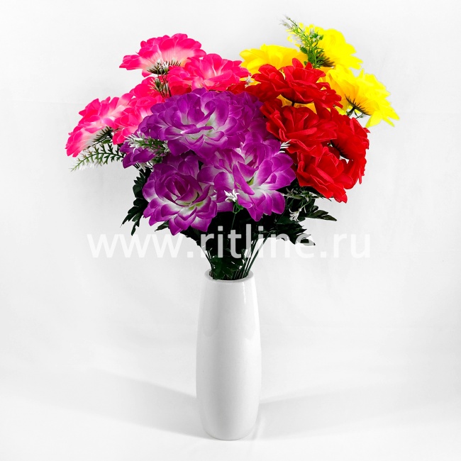 Букет роз, 6г, выс. 56 см, цв. микс FITTONE