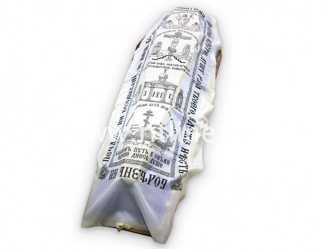 Покрывало шелк, с черной печатью, (200*75) "FITTONE"