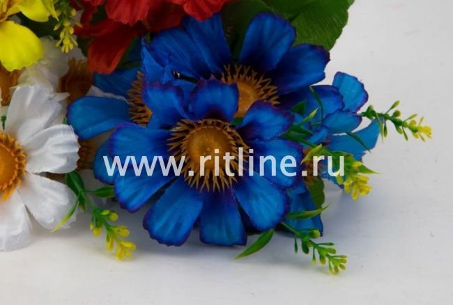 Букет георгинов, 5г, выс. 21 см, атлас, цв. микс FITTONE