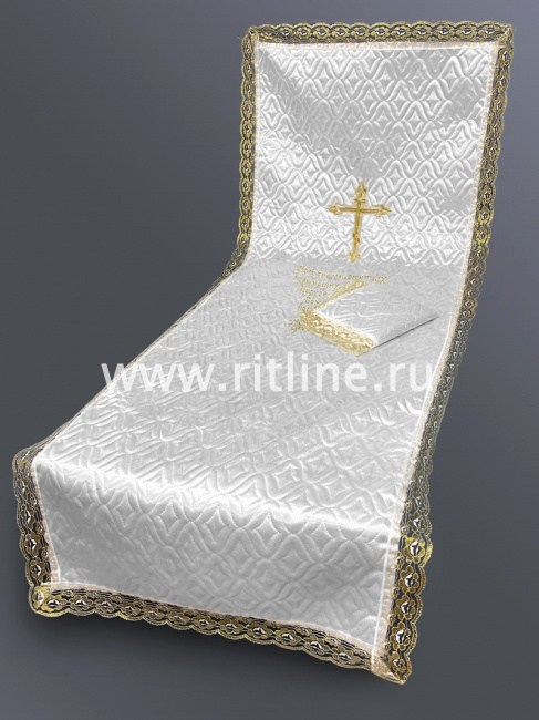 Комплект (атласная т/с "Венеция", вышивка "Крест", кружево) FITTONE