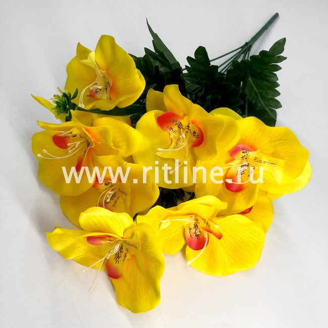 Букет орхидей "FITTONE", 9г., выс. 52см, цв.микс Букет орхидей "FITTONE", 9г., выс. 52см, цв.микс
