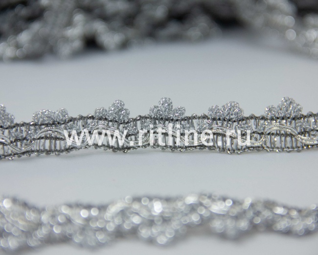 Тесьма (серебро), 25 м, ширина 2 см "FITTONE"