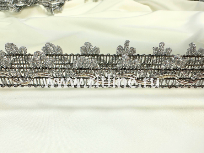 Тесьма (серебро), 25 м, ширина 2 см "FITTONE"