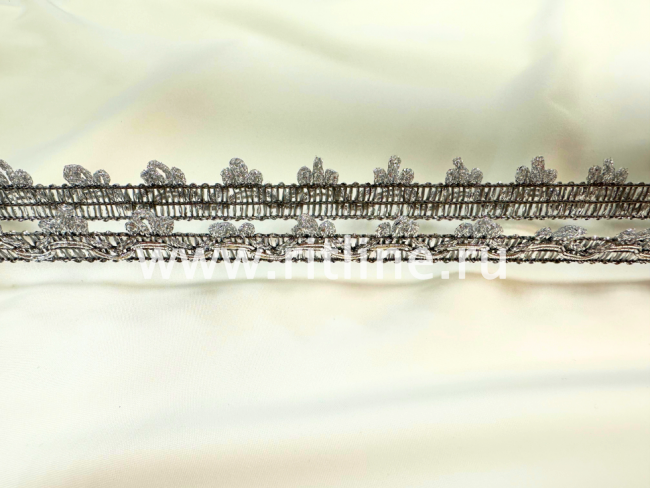 Тесьма (серебро), 25 м, ширина 2 см "FITTONE"