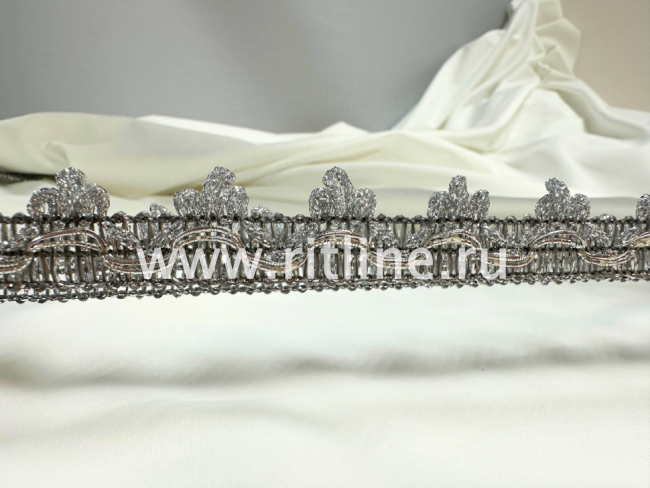 Тесьма (серебро), 25 м, ширина 2 см "FITTONE"