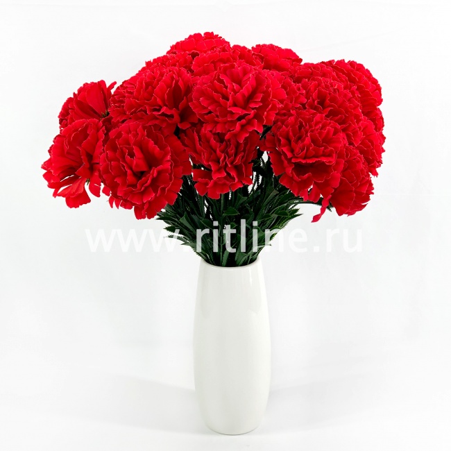 Букет гвоздик "FITTONE", 7г., выс. 60см, бархат, цв.красный Букет гвоздик "FITTONE", 7г., выс. 60см, бархат, цв.красный