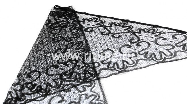 Косынка FITTONE гипюровая, (80*80) цв. черный