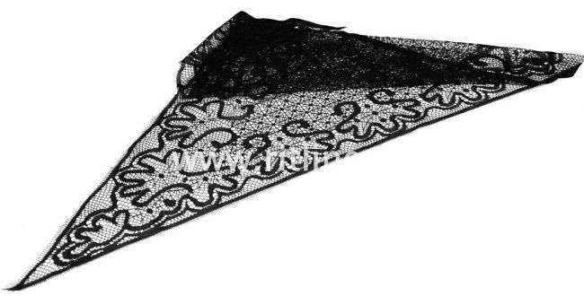 Косынка FITTONE гипюровая, (80*80) цв. черный