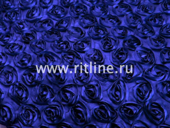 Атлас с нашивными розами, шир. 1,5 м FITTONE