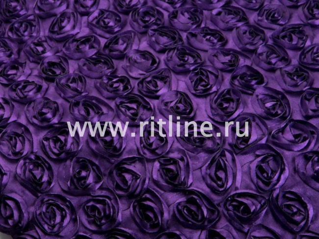 Атлас с нашивными розами, шир. 1,5 м FITTONE