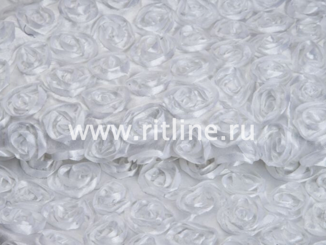 Атлас с нашивными розами, шир. 1,5 м FITTONE