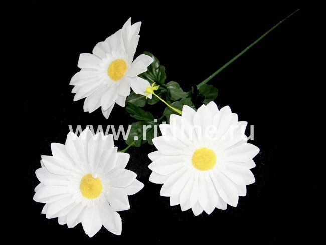Ветка ромашек "Fittone", 3г, выс.58, цв.белый снег